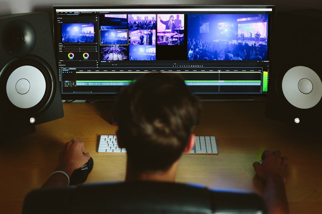 video editor working on timeline