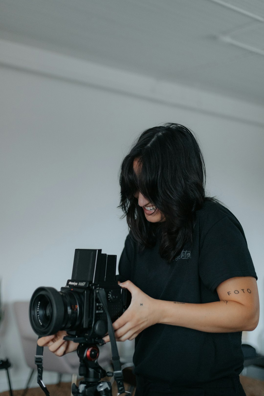 professional filmmaker with camera