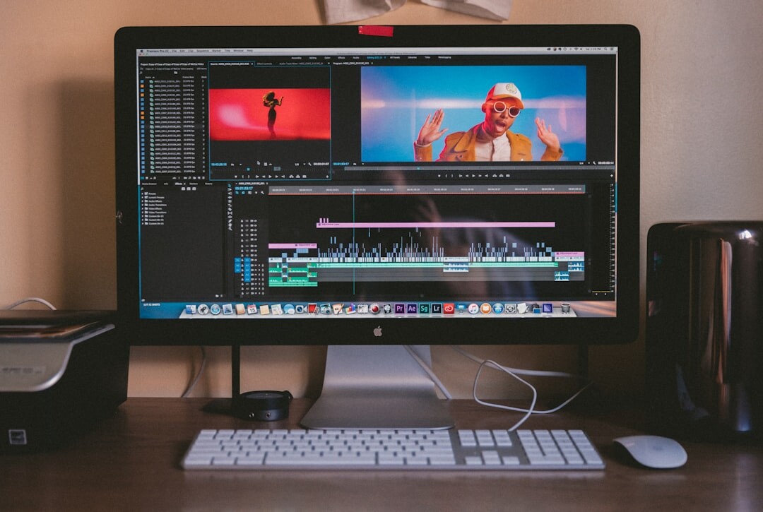 video editor at computer
