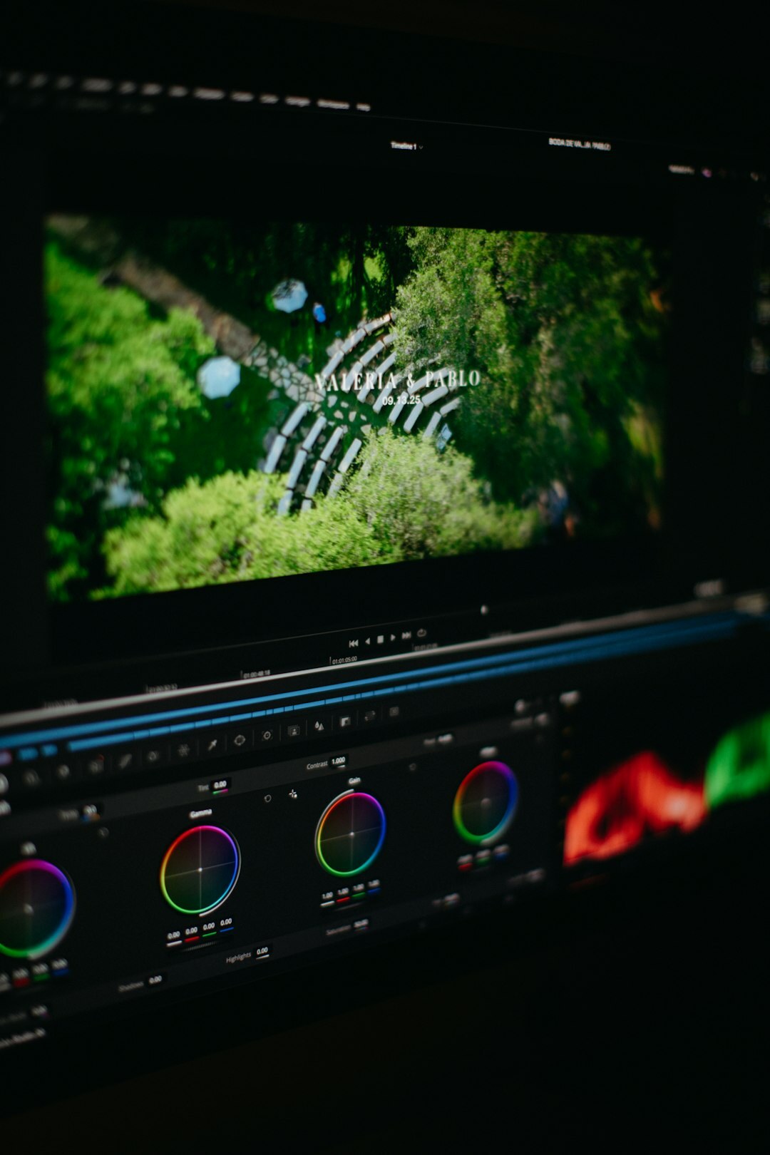 video editing workspace summer footage